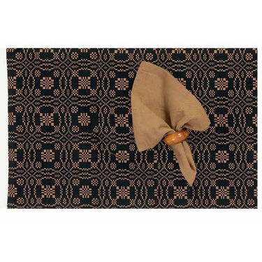 Black Mustard Lover㦙??S Knot Jacquard Placemat Set Of Six PM130011 - The Fox Decor